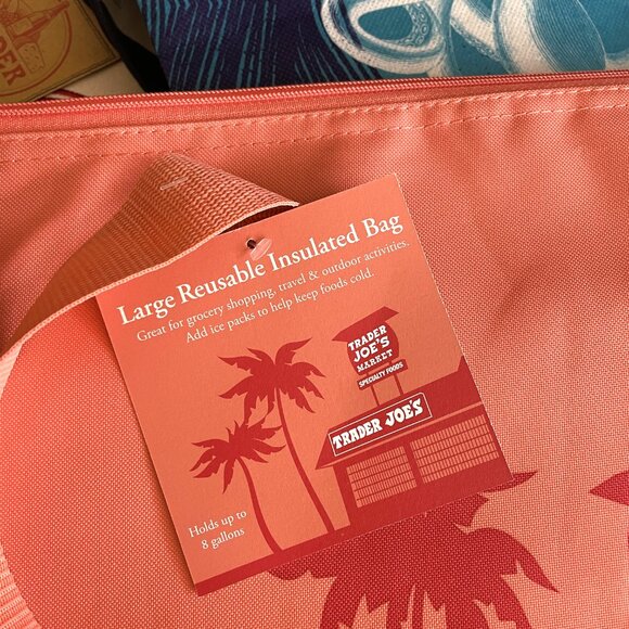 Trader Joe's LIMITED Set: XL PEACH Edition Tote, Shedd Ocean Bag, & TJs Canvas - Picture 11 of 11